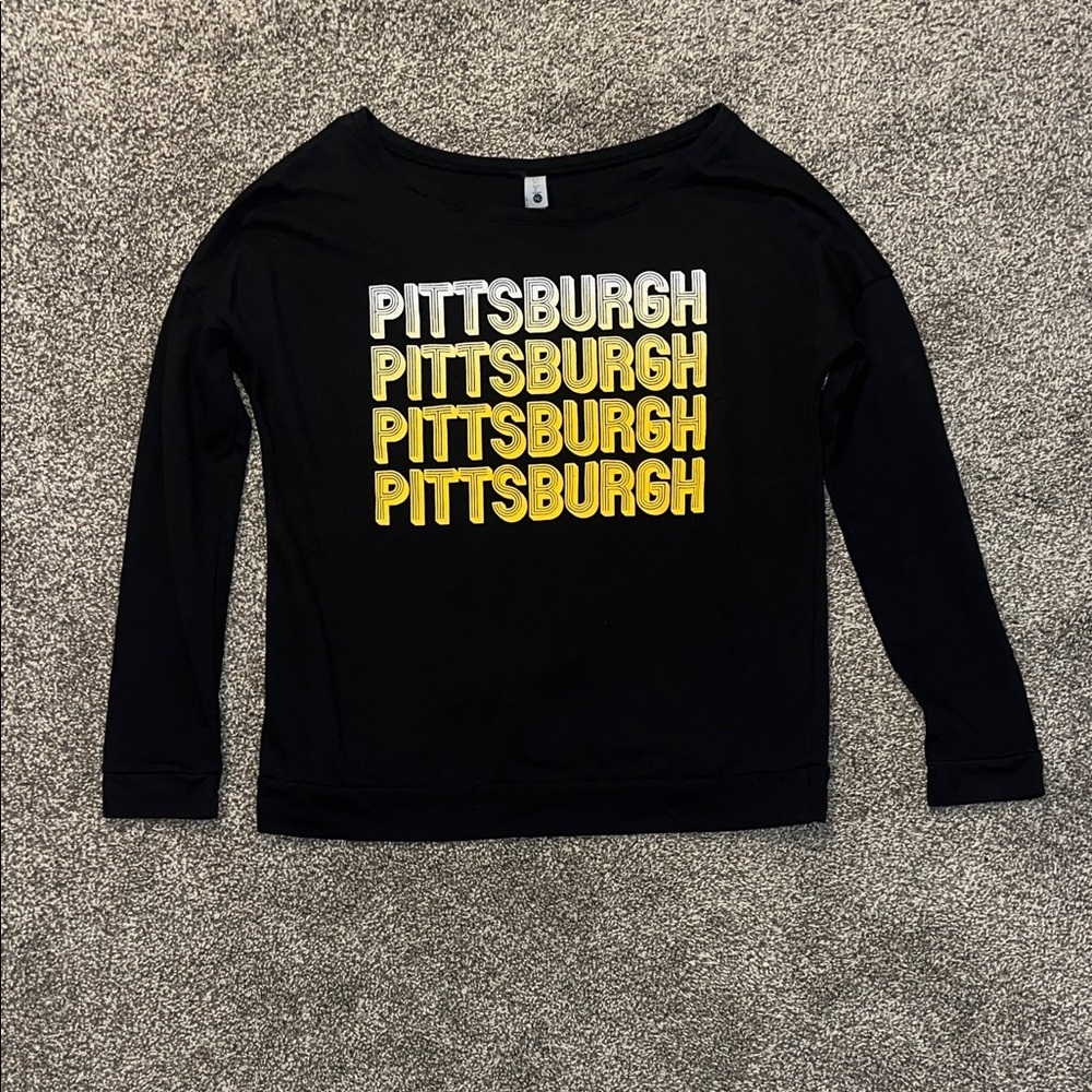 Next Level Apparel PITTSBURGH Black Long Sleeve Shirt
